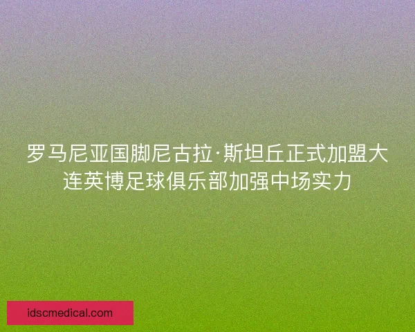 罗马尼亚国脚尼古拉·斯坦丘正式加盟大连英博足球俱乐部加强中场实力